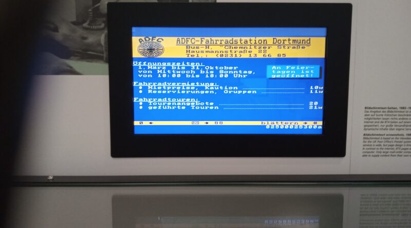 BTX-Seite des ADFC Dortmund auf einem Bildschirm